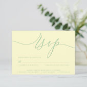 Pistachio & Cream Minimal Modern RSVP Kaartje (Staand voorkant)