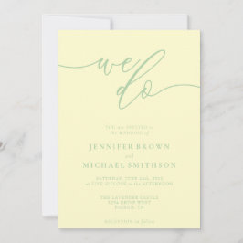 Pistachio & Cream Signature We Do Typo Wedding Kaart
