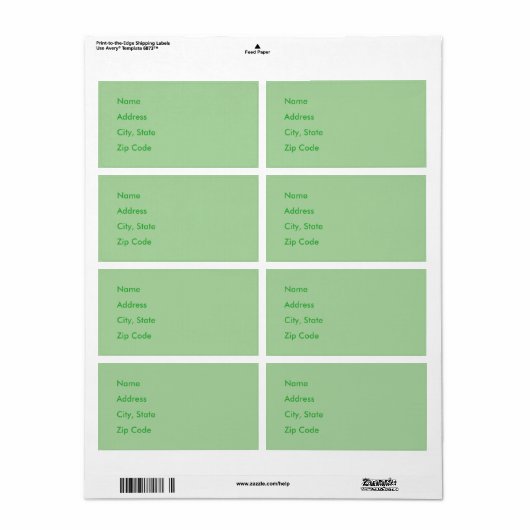 Pistachio Etiket (Full Sheet)