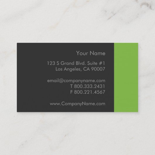 Pistachio Green Bold Visitekaartje (Achterkant)
