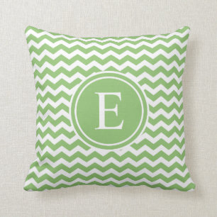 Pistachio Green Chevron Monogram Sierkussennen Kussen
