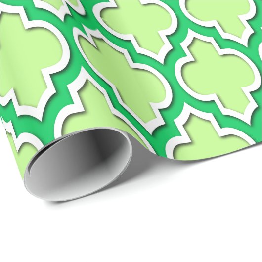 Pistachio Green Emerald Green Whitrl Moroccan #4DS Cadeaupapier (Rol Hoek)