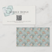 Pistachio Green Gift Box QR code RSVP Informatiekaartje (Voorkant / Achterkant)