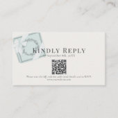 Pistachio Green Gift Box QR code RSVP Informatiekaartje (Voorkant)