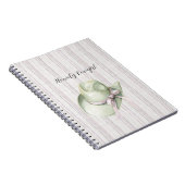 Pistachio Green Lavender Cowgirl Hat Bow Notitieboek (Rechterzijde)