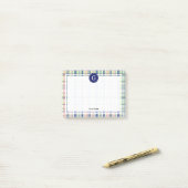 Pistachio Green Navy Pink Madras Pset #21IR Lijst Post-it® Notes (Op bureau)