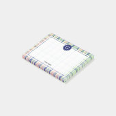 Pistachio Green Navy Pink Madras Pset #21IR Lijst Post-it® Notes (Schuin)