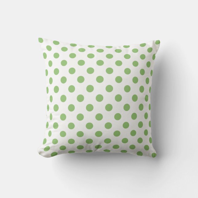 Pistachio Green Polka Dots Circles Kussen (Voorkant)