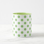 Pistachio Green Polka Dots Circles Mok (Midden)