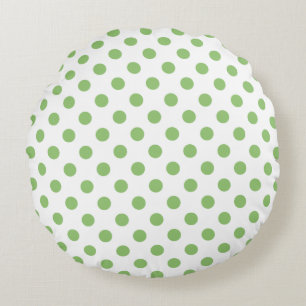 Pistachio Green Polka Dots Circles Rond Kussen