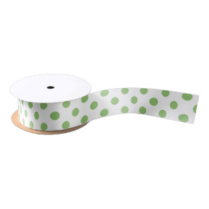 Pistachio Green Polka Dots Circles Satijnen Lint