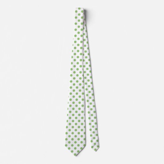 Pistachio Green Polka Dots Circles Stropdas (Voorkant)