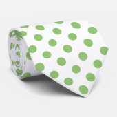 Pistachio Green Polka Dots Circles Stropdas (Opgerold)