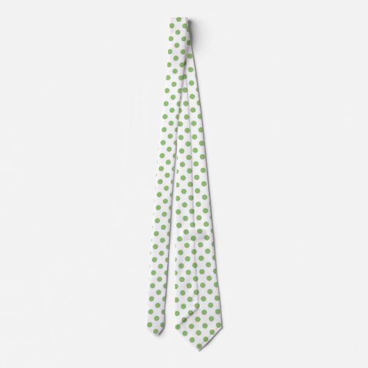Pistachio Green Polka Dots Circles Stropdas (Achterkant)