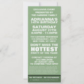 Pistachio Green VIP Foto Ticket Birthday Party Kaart (Achterkant)