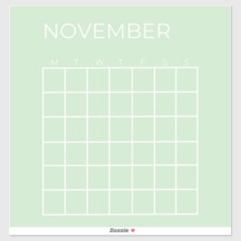 Pistachio Niet gedateerd November Kalender Planner Sticker
