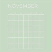 Pistachio Niet gedateerd November Kalender Planner Sticker (Voorkant)