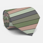 Pistachio Nut Shell Green Peach Purple Stripes  Stropdas (Opgerold)