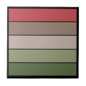 Pistachio Nut Shell Green Red Brown Stripes  Tegeltje (Voorkant)