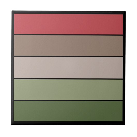 Pistachio Nut Shell Green Red Brown Stripes  Tegeltje (Voorkant)