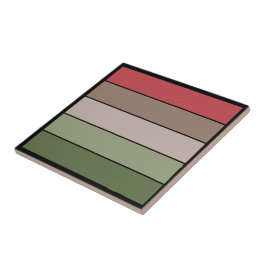 Pistachio Nut Shell Green Red Brown Stripes  Tegeltje