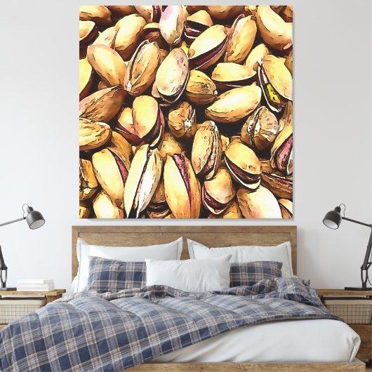 Pistachio Nuts Black Outline Art Canvas Afdruk (Insitu (Slaapkamer))