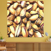 Pistachio Nuts Black Outline Art Canvas Afdruk (Insitu (Woonkamer))