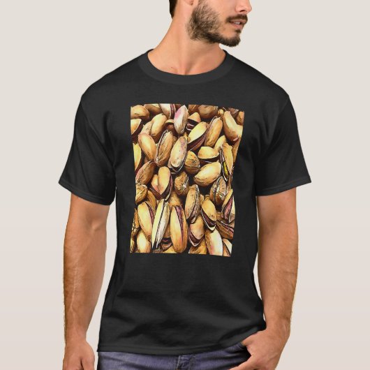 Pistachio Nuts Black Outline T-shirt (Voorkant)