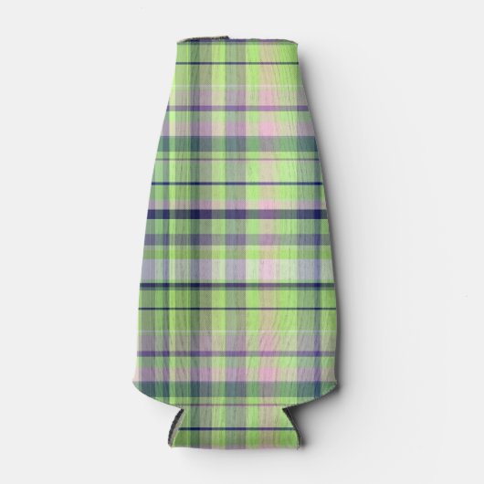 Pistachio Pink Navy Wht Preppy Madras Flesjeskoeler (Voorkant)