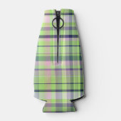 Pistachio Pink Navy Wht Preppy Madras Monogram Flesjeskoeler (Achterkant)