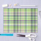 Pistachio Pink Navy Wht Preppy Madras Tissuepapier (Craft)