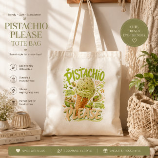 "Pistachio Please" Trendy Zomerijs Tote Bag
