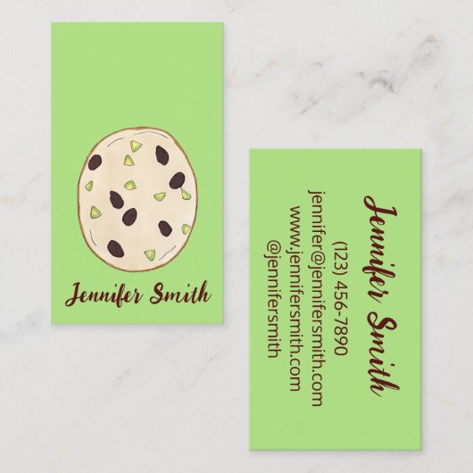 Pistachio Shortbrood Biscuit Cookie Baking Pastry Visitekaartje (Voorkant / Achterkant)