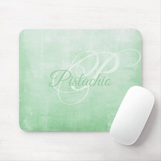 Pistachio soft Grey Abstract monogram Muismat (Met muis)