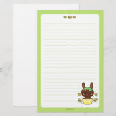 Pistachio Truffle Bunny Briefpapier (Voorkant / Achterkant)
