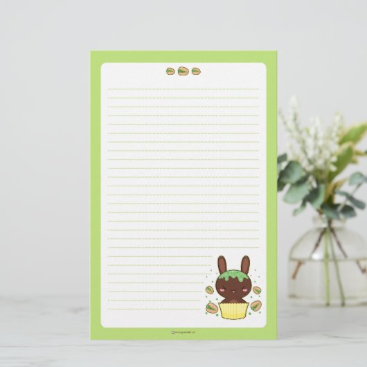 Pistachio Truffle Bunny Briefpapier (Staand voorkant)