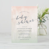 Pistachio Waterverf Pastel Baby shower Kaart (Staand voorkant)