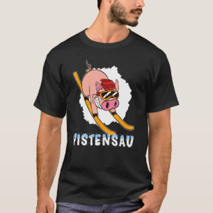 Piste Sau Snowboarder skiër met Shot Ski Board T-shirt