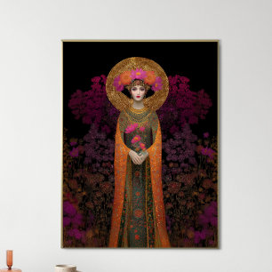Pistis Sophia Art Nouveau Print: Goud Paarse Poster