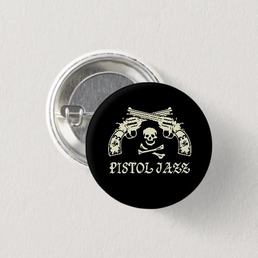 PISTOL JAZZ ロゴ缶バッヂ RONDE BUTTON 3,2 CM (Voorkant /achterkant)