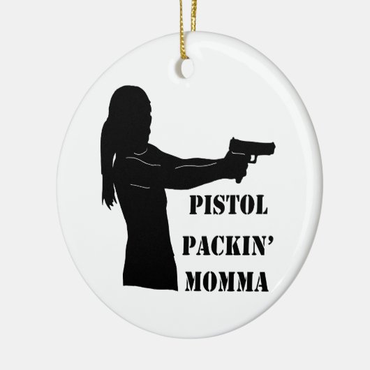 Pistol Packin' Momma Keramisch Ornament (Links)