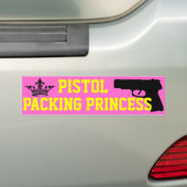 Pistol Packing Princess Bumpersticker (Op auto)
