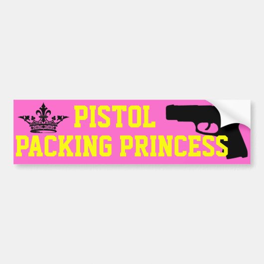 Pistol Packing Princess Bumpersticker (Voorkant)