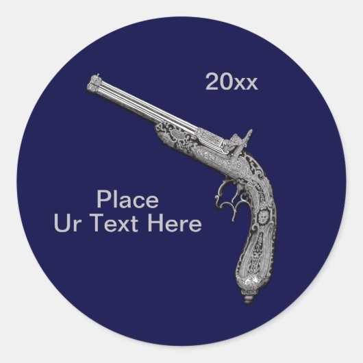 Pistol Pistool Show Aangepaste marine Ronde Sticker (Voorkant)