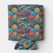 Pistol Vuurwapens Rozen Vergeet-me notities Blauwg Blikjeskoeler (Achterkant)