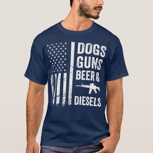 PISTOLEN BEER DIESELS Diesel Vrachtwagen Mechanic T-shirt (Voorkant)