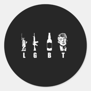 Pistolen Bier Trump 2020 - Trump Pence Maga Ronde Sticker