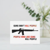Pistolen doden geen mensen Anti-Pistool Slogan Briefkaart (Staand voorkant)
