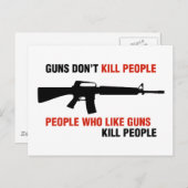 Pistolen doden geen mensen Anti-Pistool Slogan Briefkaart (Voorkant / Achterkant)