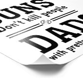 Pistolen doden geen mensen, jongens met  dochter foto afdruk (Hoek)